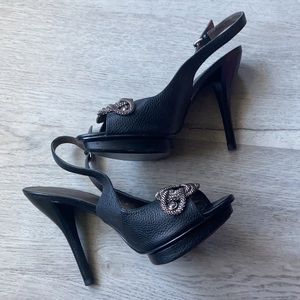 Guess black peep toe heels Size 8.5